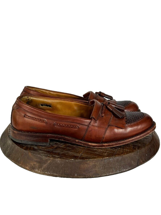 Allen Edmonds Shoes Loafers Men\'s Size 10.5 Brown Cody Tassel Leather USA VTG main image 4
